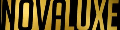 Novaluxe X-Wing branding in large gold lettering on a black background