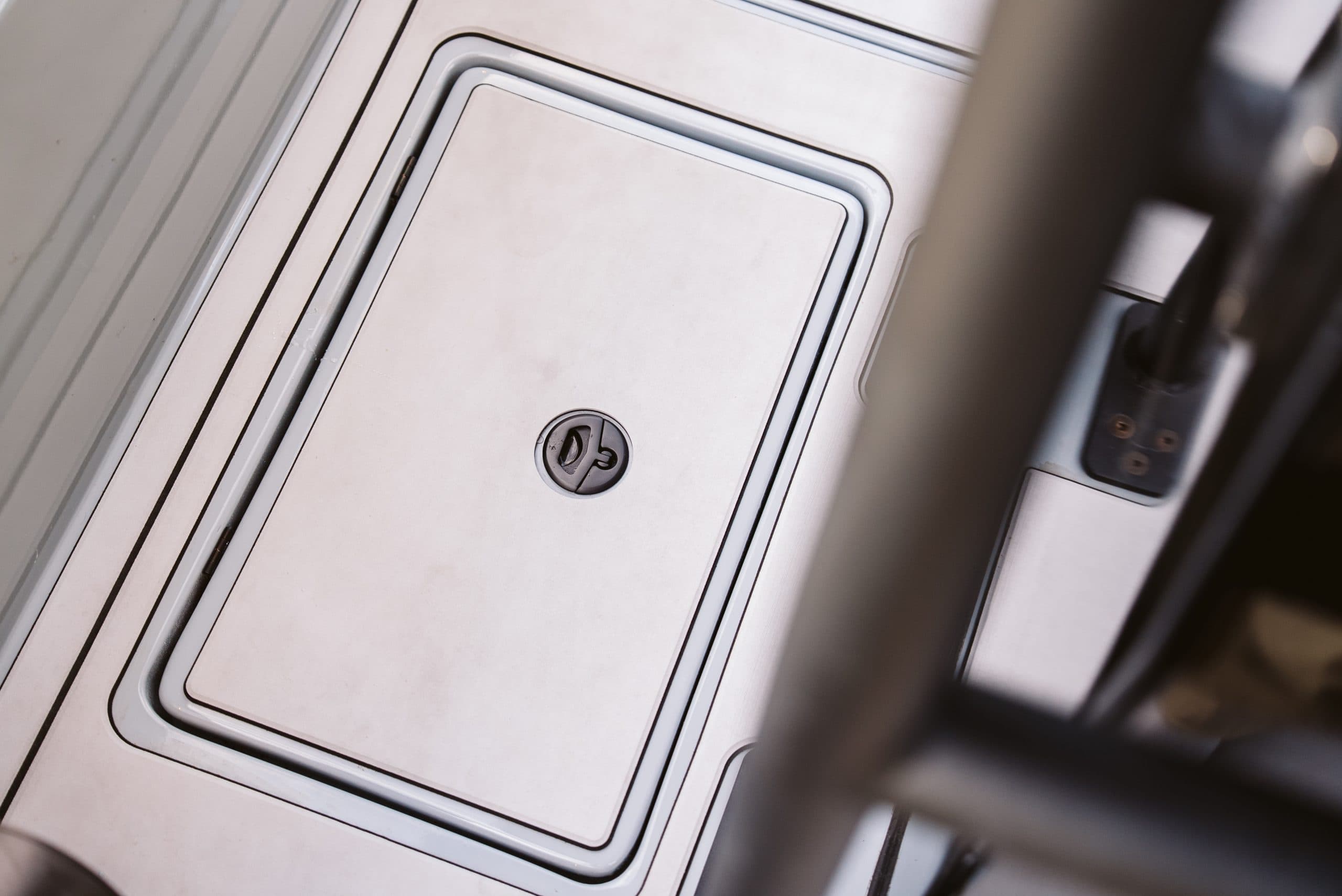 Halevai model2050 deck hatch, viewed from above near the helm